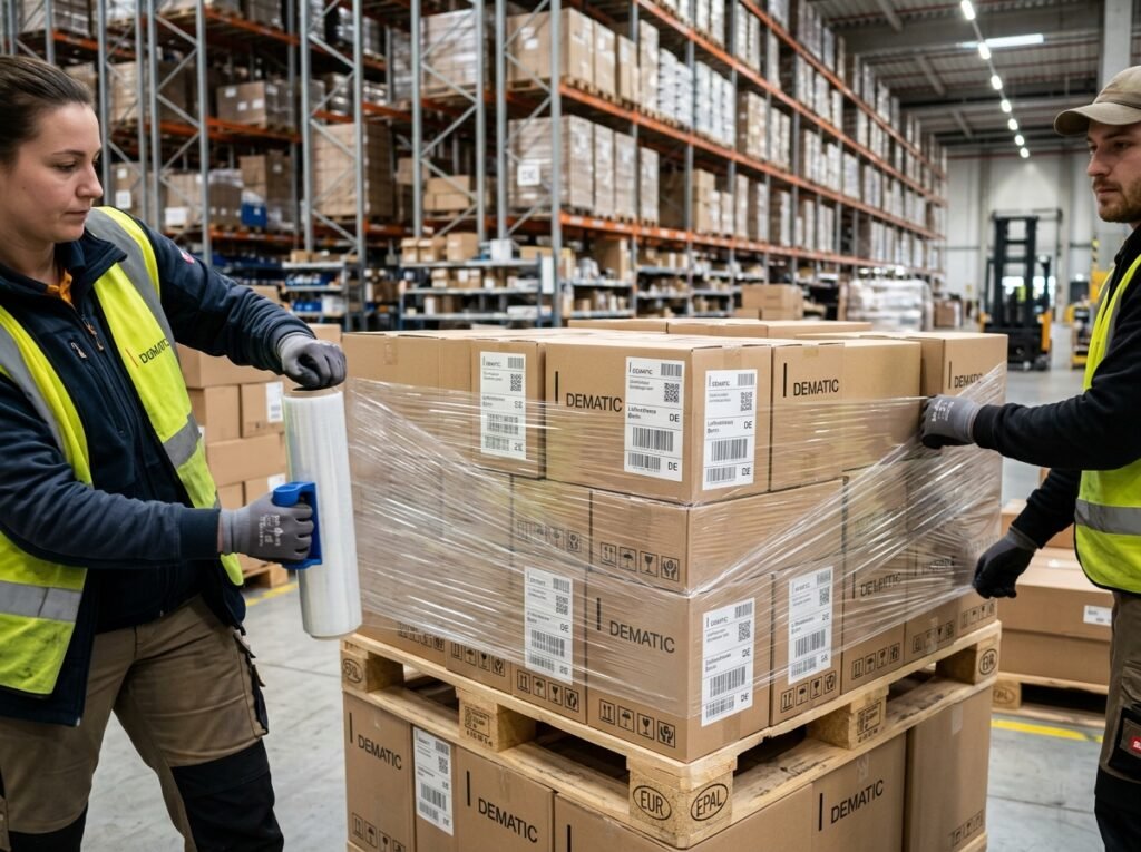 Fachgerechte Palettierung, Stretchen und Ladungssicherung von Euro-Paletten – AMUN Logistik GmbH