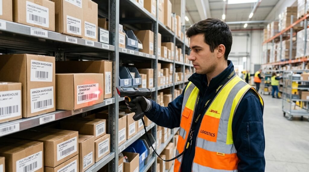 Effiziente Kommissionierung im E-Commerce Logistiklager mit mobiler MDE-Barcodeerfassung